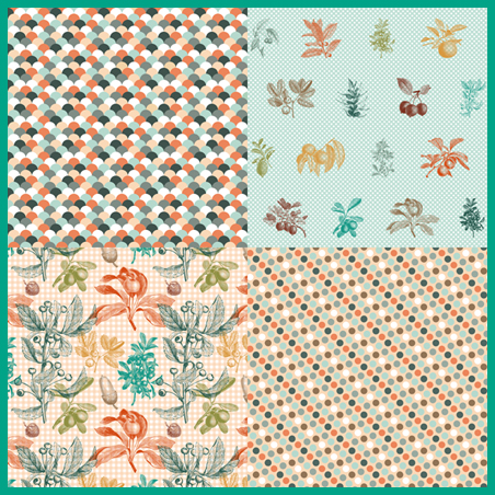 Pictures of Fabric Designed by Sarah and available from her Spoonflower shop